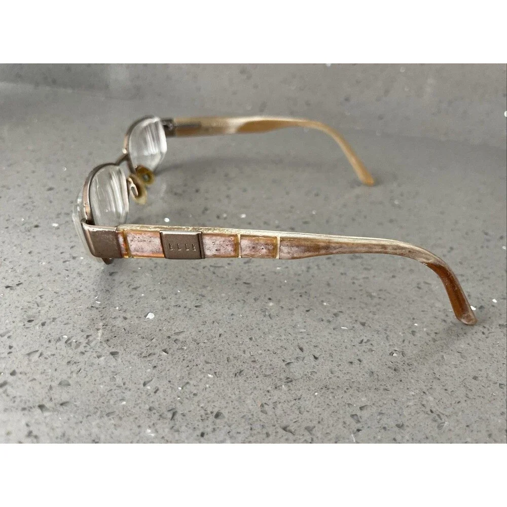 Elle EL18780 Color-BR 49-17-130mm Eyeglasses FRAMES ONLY Rectangle y2k
